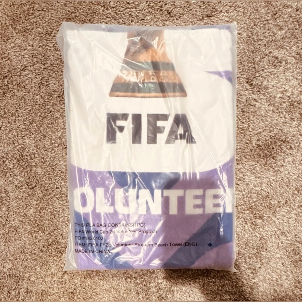 FIFA Beach Towel Purple Volunteer NEW